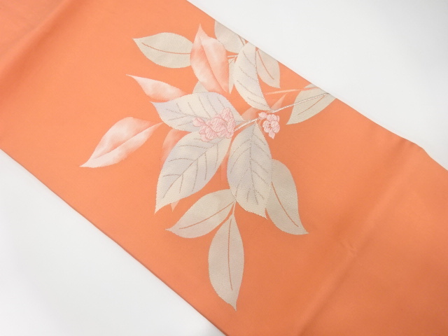 枝葉に小花模様織り出し名古屋帯